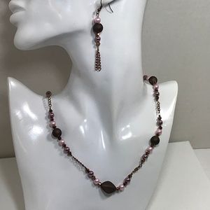 Necklace Earrings Bracelet Three Piece Set